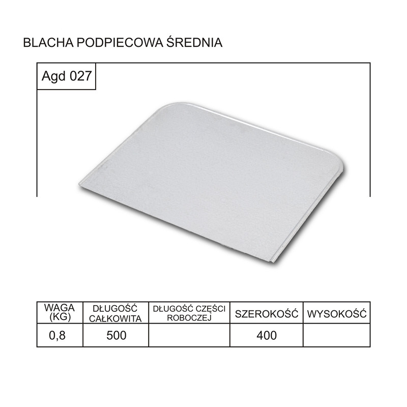 Blacha podpiecowa  duża  